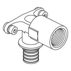 RAUTITAN Угольник настенный с длинным нарезным патрубком 16-R 1/2 REHAU