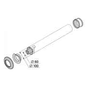 Соосная труба DN 60/100 мм - 0.5м T1D-500 PROTHERM