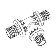 RAUTITAN Тройник с уменьшенным боковым и торцевым проходом 32-25-20 PX REHAU