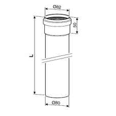 Удлинение труб L=500 мм AZ 409 Ду 80 Bosch
